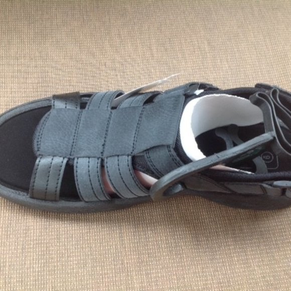 CLOSE OUT! Mens BLACK SANDALS Easy USA - Picture 4 of 8